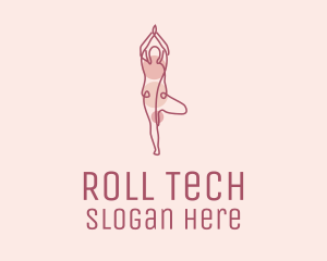 Pink Yoga Monoline logo design