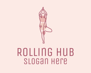 Pink Yoga Monoline logo design