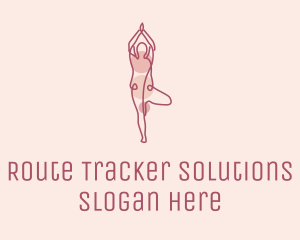 Pink Yoga Monoline logo design