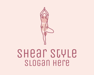 Pink Yoga Monoline logo design