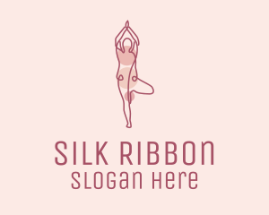 Pink Yoga Monoline logo design