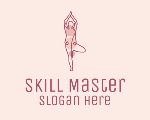 Pink Yoga Monoline logo design