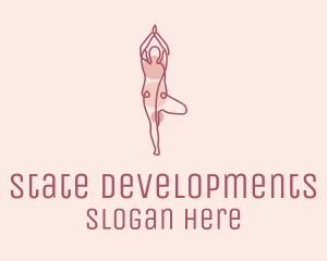 Pink Yoga Monoline logo design