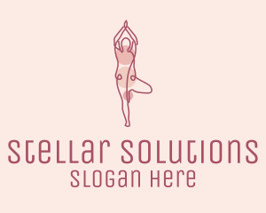 Pink Yoga Monoline logo design