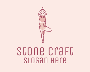 Pink Yoga Monoline logo design