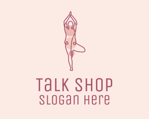 Pink Yoga Monoline logo design