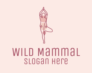 Pink Yoga Monoline logo design