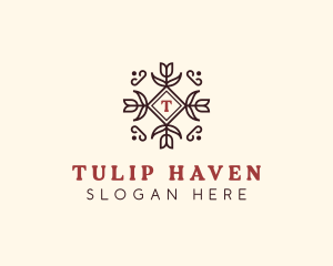 Floral Tulip Flowers  logo design