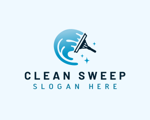 Cleaning Squeegee Sanitation logo design