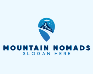 Travel Airplane Mountain logo design