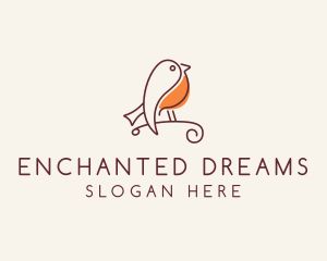 Whimsical Finch Bird  logo