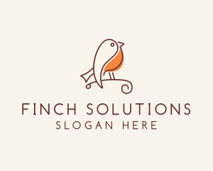 Whimsical Finch Bird  logo