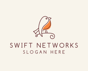 Whimsical Finch Bird  logo