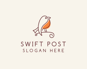 Whimsical Finch Bird  logo design