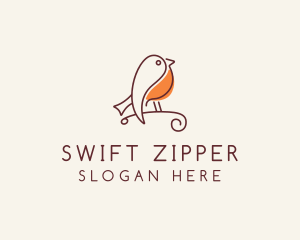 Whimsical Finch Bird  logo design