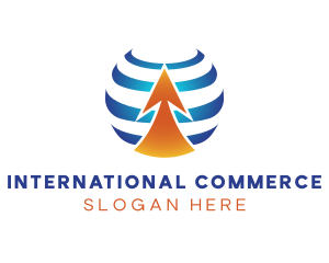 Global Shipping Arrow logo design