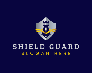 Fortress Tower Shield logo design