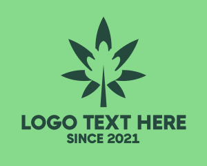 Green Cannabis Weed Herb logo