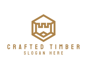 Hexagon Turret Castle logo design