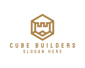 Hexagon Turret Castle logo design