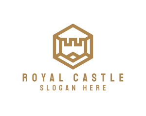 Hexagon Turret Castle logo design