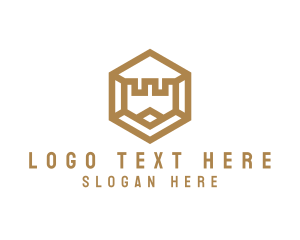 Kingdom - Hexagon Turret Castle logo design
