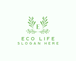 Green Foliage Letter logo design