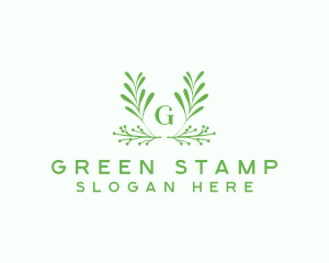 Green Foliage Letter logo design