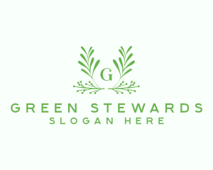 Green Foliage Letter logo design