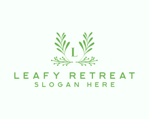 Green Foliage Letter logo design