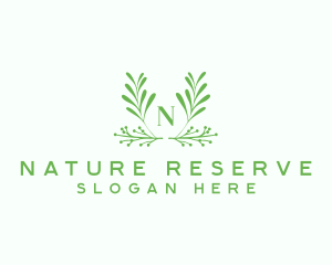 Green Foliage Letter logo design