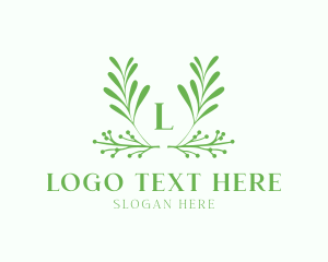 Green Foliage Letter logo
