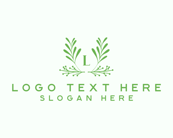 Green Foliage Letter logo