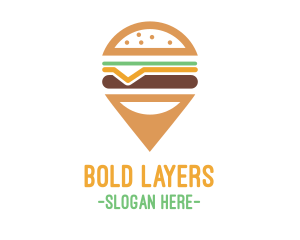 Cheese Burger Pin logo design