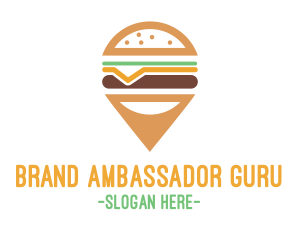 Cheese Burger Pin logo design