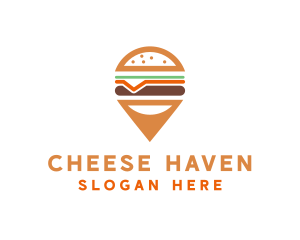 Cheese Burger Pin logo design