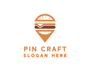 Cheese Burger Pin logo design