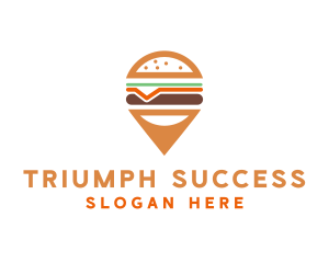 Cheese Burger Pin logo design