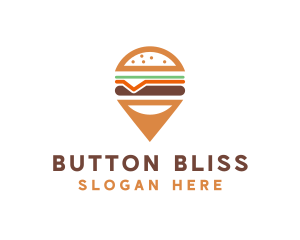 Cheese Burger Pin logo design