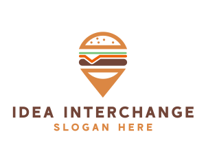 Cheese Burger Pin logo design