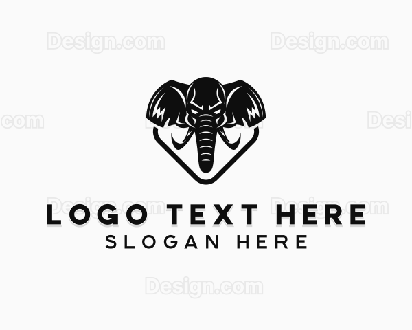 Wild Elephant Animal Logo