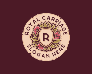 Shield Floral Crest logo design