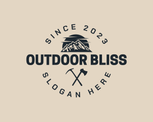 Outdoor Mountain Hiking Business logo design