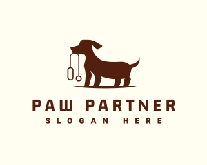 Dachshund Dog Leash logo design