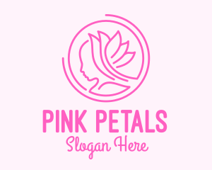 Pink Wellness Beautiful Woman logo design