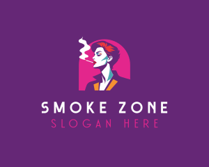 Adult Smoking Woman logo design