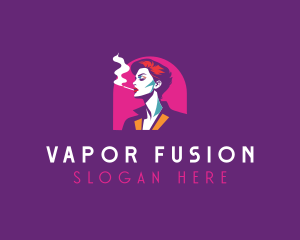 Adult Smoking Woman logo design