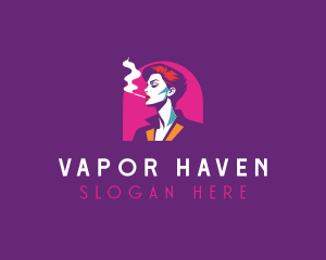 Adult Smoking Woman logo design