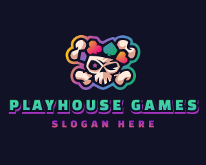 Gaming Casino Skull logo design