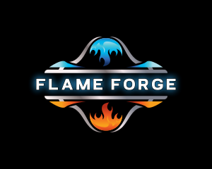 Fire Ice HVAC logo design